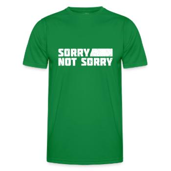 Sorry Not Sorry. Ironic and Funny Design - Men's Functional T-Shirt - kelly green - Front - AI Model Male 178 dark (178cm)
