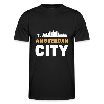 amsterdam stadt holland - Männer Funktions-T-Shirt - Schwarz - Vorne - AI Model Male 178 dark (178cm)