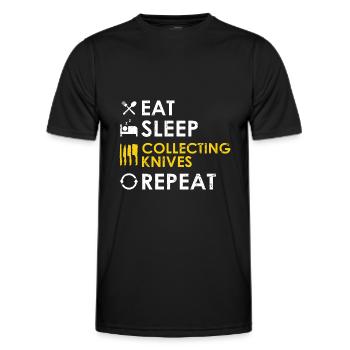 Fabricant de couteaux Collecteur de couteaux Design Ventilateur de couteau - T-shirt sport Homme - noir - Devant - AI Model Male 178 dark (178cm)
