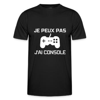 JE PEUX PAS J'AI CONSOLE - T-shirt sport Homme - noir - Devant - AI Model Male 178 dark (178cm)