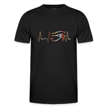 Heartbeat Eye Of Horus - T-shirt sport Homme - noir - Devant - AI Model Male 178 dark (178cm)