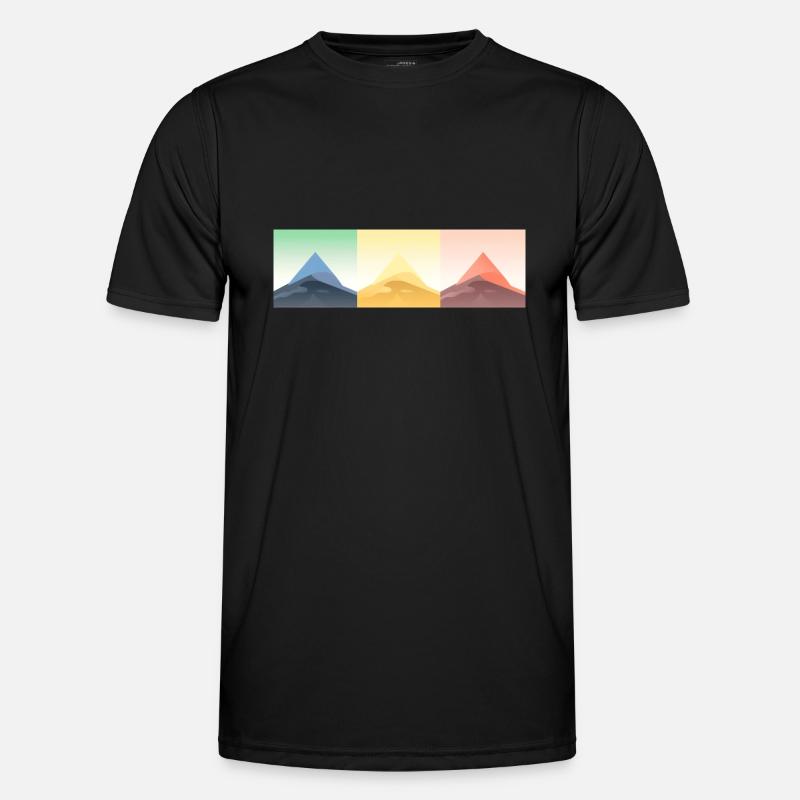 Mountain Landscape Geometric Art - Men's Functional T-Shirt - black