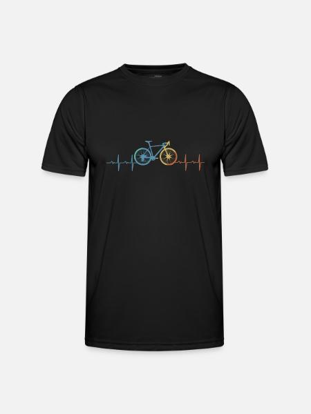 Vélo Heartbeat Cadeau Hobby - T-shirt sport Homme - noir