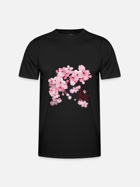 Fiori di ciliegio giapponesi - Sakura - Maglietta sportiva per uomo - nero