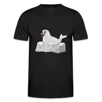 Lachende Robbe auf Fels - Männer Funktions-T-Shirt - Schwarz - Vorne - AI Model Male 178 dark (178cm)
