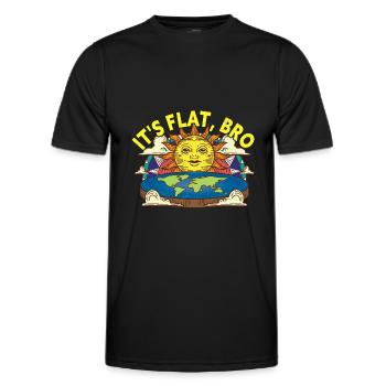 C’est Flat Bro Flat Earth Society - T-shirt sport Homme - noir - Devant - AI Model Male 178 dark (178cm)