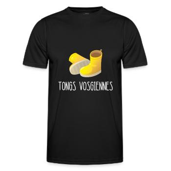 tongs vosgiennes - T-shirt sport Homme - noir - Devant - AI Model Male 178 dark (178cm)