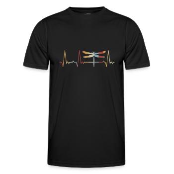 Herzschlag Libelle - Männer Funktions-T-Shirt - Schwarz - Vorne - AI Model Male 178 dark (178cm)