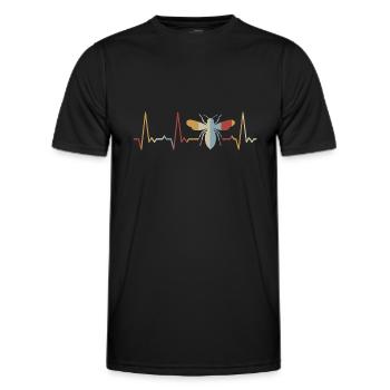 Herzschlag Biene - Männer Funktions-T-Shirt - Schwarz - Vorne - AI Model Male 178 dark (178cm)