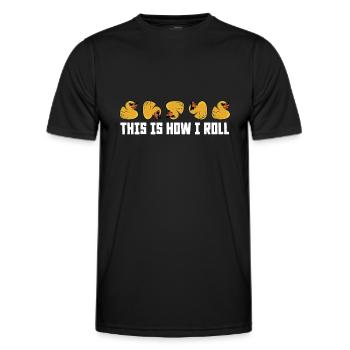 Cool This Is How I Roll Rubber Duck Duckling Ducki - Men's Functional T-Shirt - black - Front - AI Model Male 178 dark (178cm)
