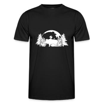 Boar Gift Hunter Hunting Wild Boar Jägersmann - Men's Functional T-Shirt - black - Front - AI Model Male 178 dark (178cm)