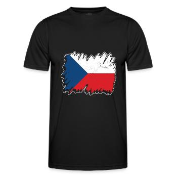Design tchèque pour les fans tchèques - T-shirt sport Homme - noir - Devant - AI Model Male 178 dark (178cm)