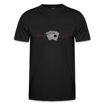 Bridge Kartenspiel Geschenk - Männer Funktions-T-Shirt - Schwarz - Vorne - AI Model Male 178 dark (178cm)