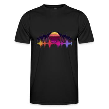 90s Synthwave Sound Engineer Gift Soundwave - Men's Functional T-Shirt - black - Front - AI Model Male 178 dark (178cm)