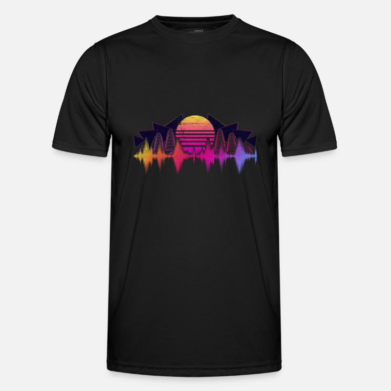 90s Synthwave Sound Engineer Gift Soundwave Men's Functional T-Shirt