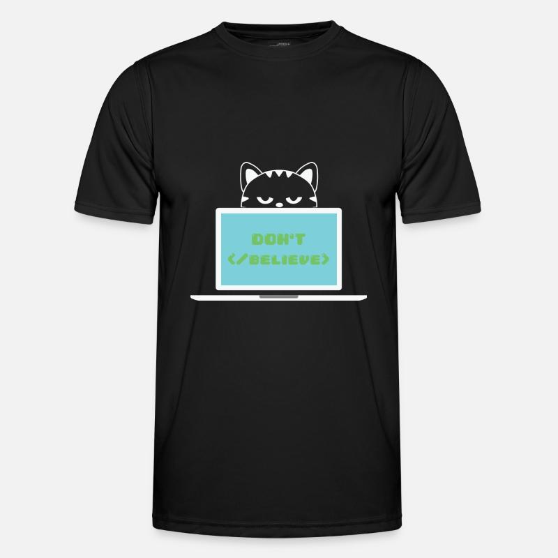 Don't believe programmer cat - Men's Functional T-Shirt - black