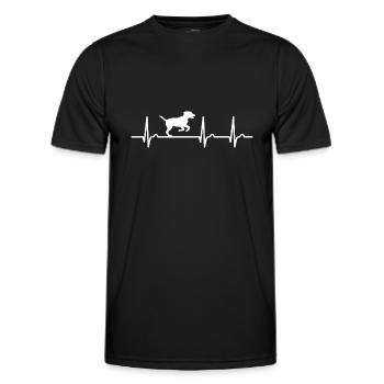 Mischling Herzkurve - Puls Hund Hundefan Haustier - Männer Funktions-T-Shirt - Schwarz - Vorne - AI Model Male 178 dark (178cm)