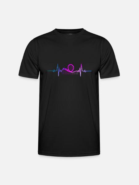 Achterbahn Space Heartbeat für Vergnügungspark - Männer Funktions-T-Shirt - Schwarz