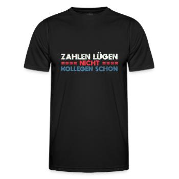Zahlen Lügen Nicht, Kollegen Schon - Männer Funktions-T-Shirt - Schwarz - Vorne - AI Model Male 178 dark (178cm)