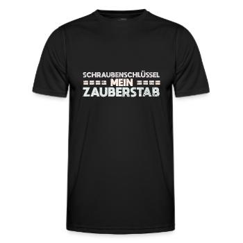 Schraubenschlüssel: Mein Zauberstab - Männer Funktions-T-Shirt - Schwarz - Vorne - AI Model Male 178 dark (178cm)
