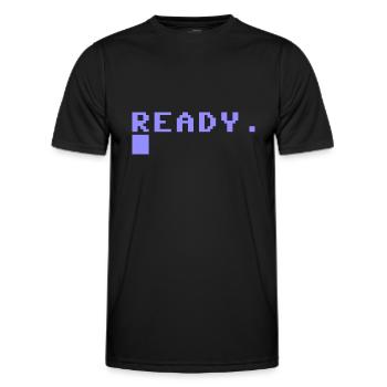 Ready with cursor - Men's Functional T-Shirt - black - Front - AI Model Male 178 dark (178cm)