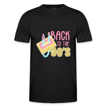 90s 90s - Men's Functional T-Shirt - black - Front - AI Model Male 178 dark (178cm)