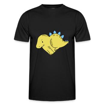 Love Stegosaurus - Men's Functional T-Shirt - black - Front - AI Model Male 178 dark (178cm)