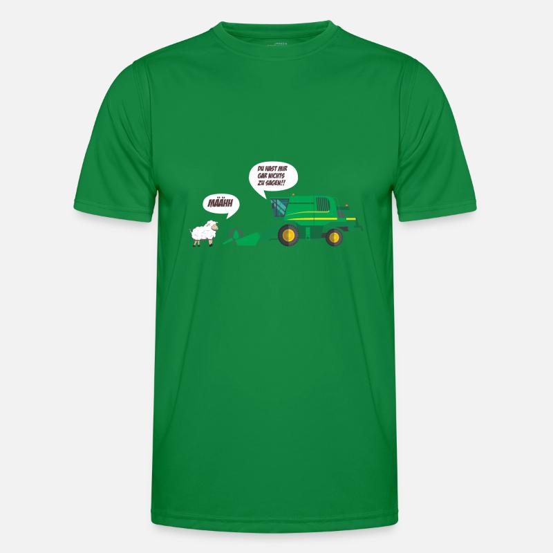 Mähdrescher Diskussion mit Schaf Männer Funktions-T-Shirt