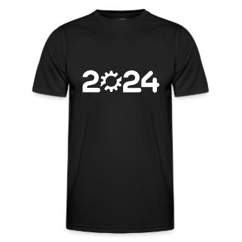 2024 - Men's Functional T-Shirt - black - Front - AI Model Male 178 dark (178cm)