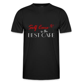 Selbstfürsorge ist die beste Pflege Körper Wellnes - Männer Funktions-T-Shirt - Schwarz - Vorne - AI Model Male 178 dark (178cm)