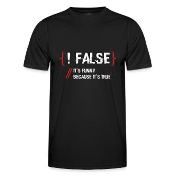 False Programmer - Men's Functional T-Shirt - black - Front - AI Model Male 178 dark (178cm)