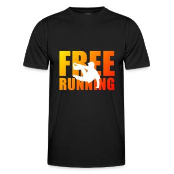 Freerunning - Männer Funktions-T-Shirt - Schwarz - Vorne - AI Model Male 178 dark (178cm)