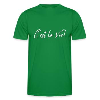 C ́EST LA VIE - Men's Functional T-Shirt - kelly green - Front - AI Model Male 178 dark (178cm)