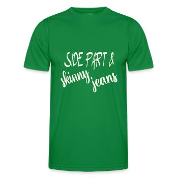 Side Part skinny jeans - Men's Functional T-Shirt - kelly green - Front - AI Model Male 178 dark (178cm)
