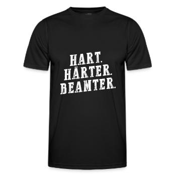 Hart Härter Beamter - Beamten Geschenk - Männer Funktions-T-Shirt - Schwarz - Vorne - AI Model Male 178 dark (178cm)