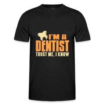 Je suis un dentiste Faites-moi confiance, je connais le thé de dentiste cool - T-shirt sport Homme - noir - Devant - AI Model Male 178 dark (178cm)