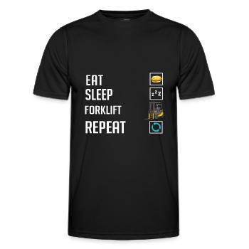 Conducteur de chariot élévateur Élévateur - T-shirt sport Homme - noir - Devant - AI Model Male 178 dark (178cm)