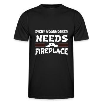 birthday apprentice axes jackhammer - Men's Functional T-Shirt - black - Front - AI Model Male 178 dark (178cm)
