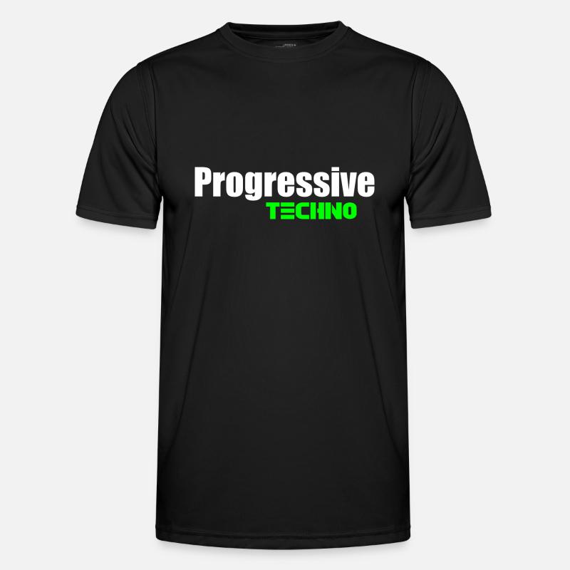 Progressiver Techno - Männer Funktions-T-Shirt - Schwarz