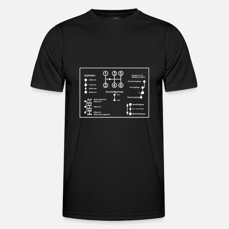 Schaltbild - Offroad - Unimog - Oldtimer - Männer Funktions-T-Shirt - Schwarz