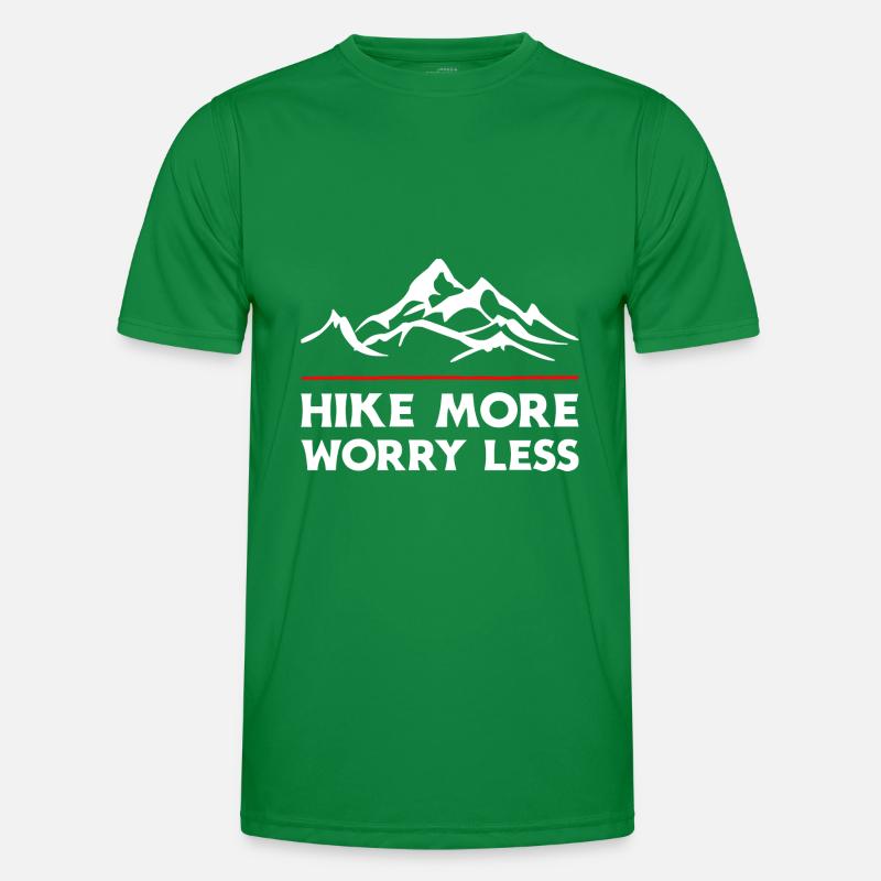 Hike More Worry Less. Wanderung Wandern Design Männer Funktions-T-Shirt