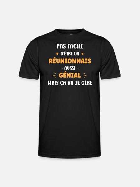 réunionnais génial - T-shirt sport Homme - noir