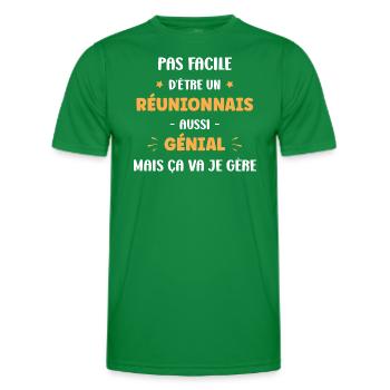 réunionnais génial - T-shirt sport Homme - vert - Devant - AI Model Male 178 dark (178cm)