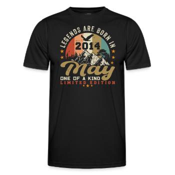 Mai 2014 Cadeau d’anniversaire mai 2014 - 2014 Mai - T-shirt sport Homme - noir - Devant - AI Model Male 178 dark (178cm)