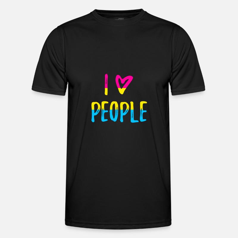 Ich liebe Menschen Spruch Pansexual Pride CSD Männer Funktions-T-Shirt