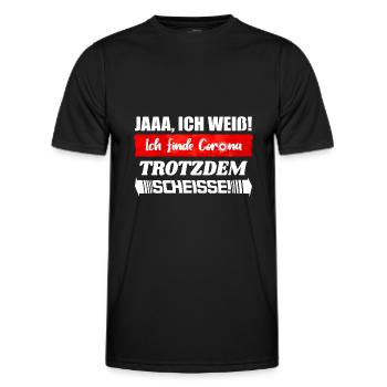 Ich finde Corona trotzdem Scheisse | Quarantäne - Männer Funktions-T-Shirt - Schwarz - Vorne - AI Model Male 178 dark (178cm)