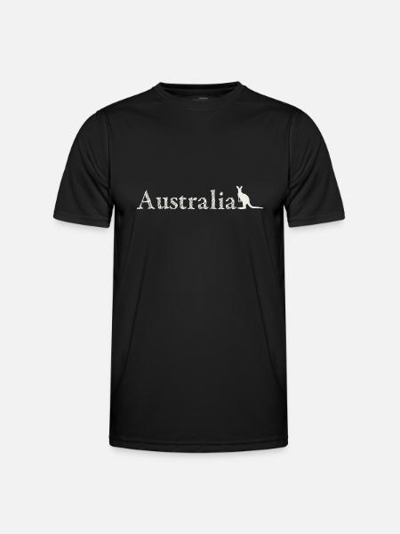 Australia - Kangaroo - Men's Functional T-Shirt - black
