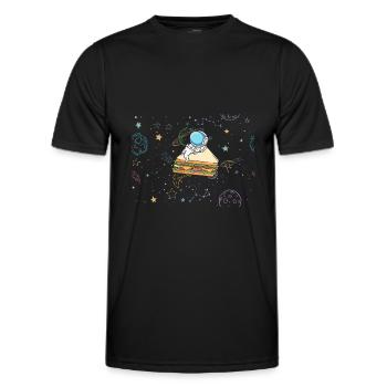Astronaut Sandwich Love Astronomy Sandwich - Men's Functional T-Shirt - black - Front - AI Model Male 178 dark (178cm)