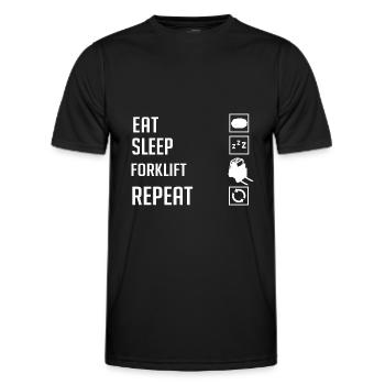 Conducteur de chariot élévateur Élévateur - T-shirt sport Homme - noir - Devant - AI Model Male 178 dark (178cm)