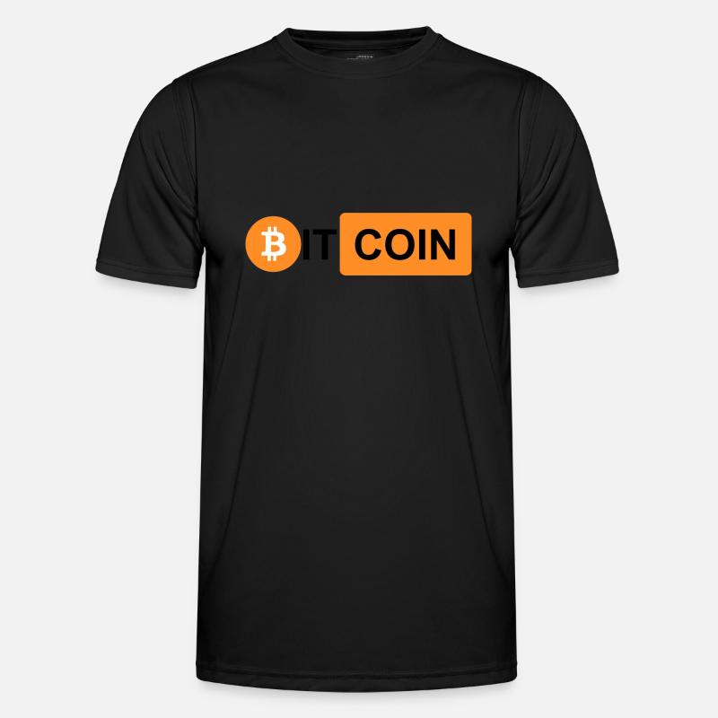 Krypto Bitcoin BTC prn 3 - Männer Funktions-T-Shirt - Schwarz